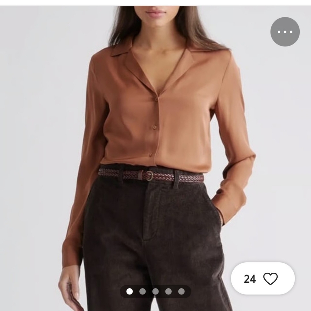 Quince Washable Silk Notch Collar Shirt